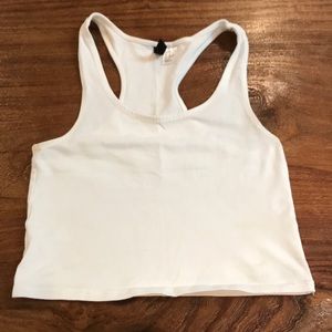 White razor back crop top